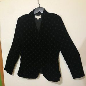 Women's Vintage Black Velour Jacket. Casual Corner, Size 14